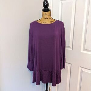 NWOT Ruffle purple blouse